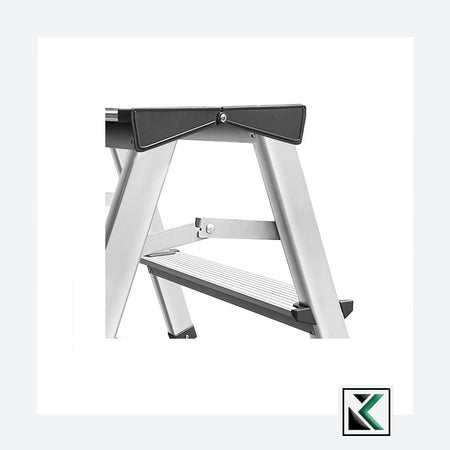 Aluminium ladder dubbelzijdig opvouwbare Trap 2x2 treden 125 Kg