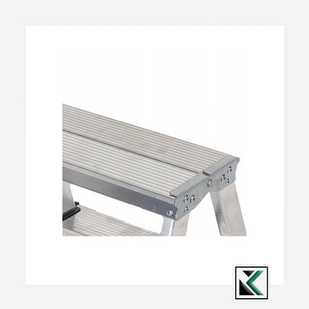 Aluminium ladder dubbelzijdig opvouwbare trap 2x3 treden 125 Kg