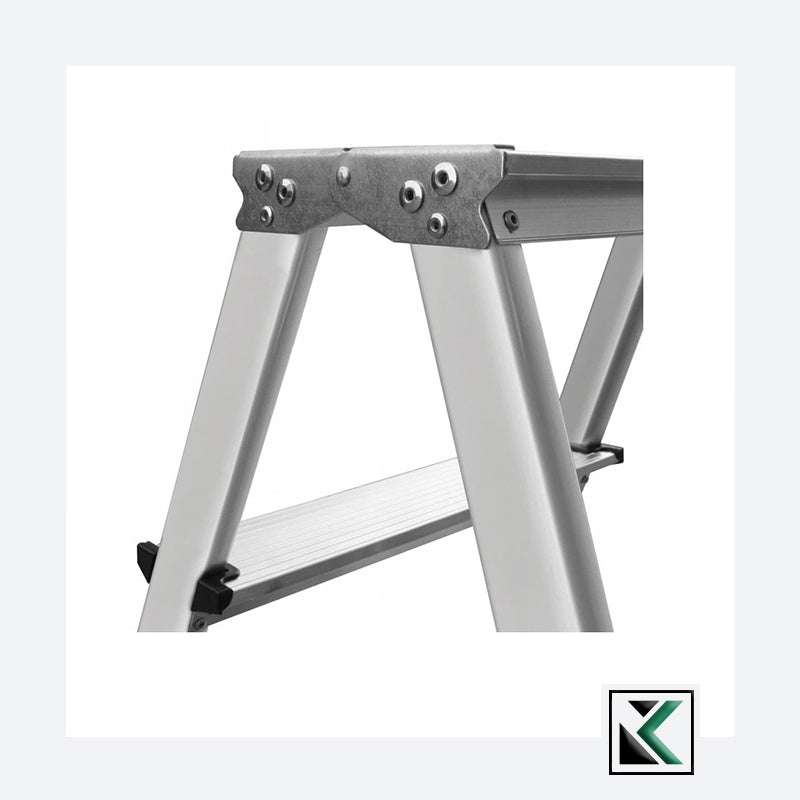 Aluminium ladder dubbelzijdig opvouwbare trap 2x3 treden 125 Kg