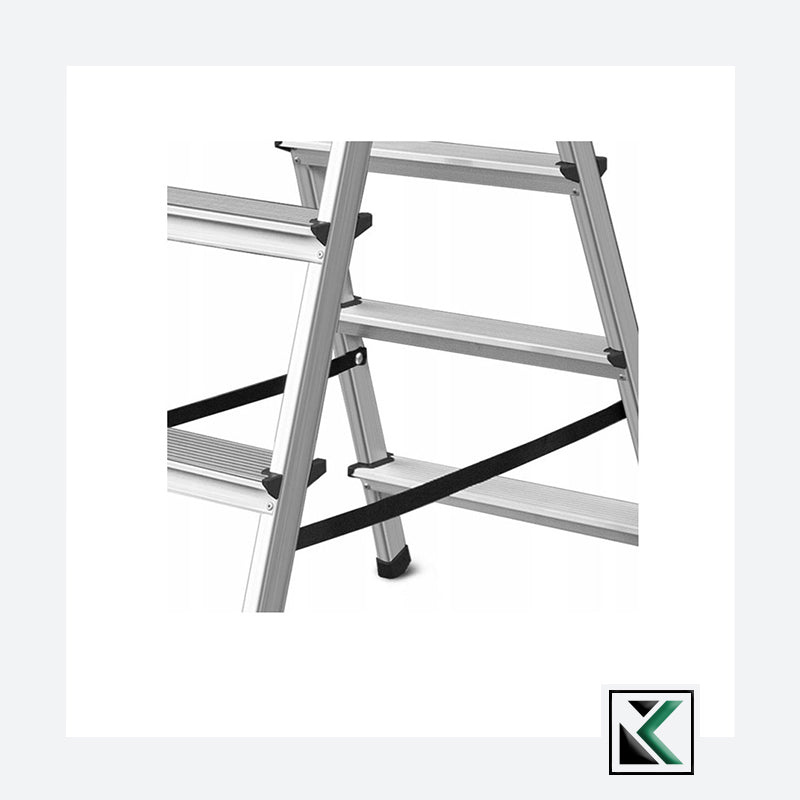 Aluminium ladder dubbelzijdig opvouwbare trap 2x3 treden 125 Kg