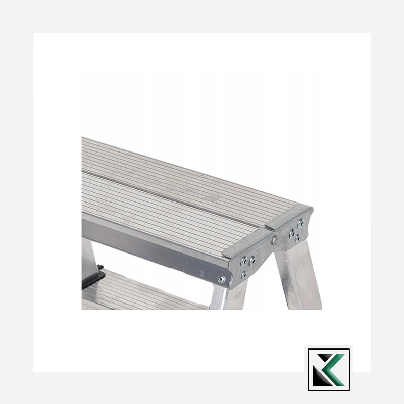 Aluminium ladder dubbelzijdig opvouwbareTrap 2x4 treden 125 Kg