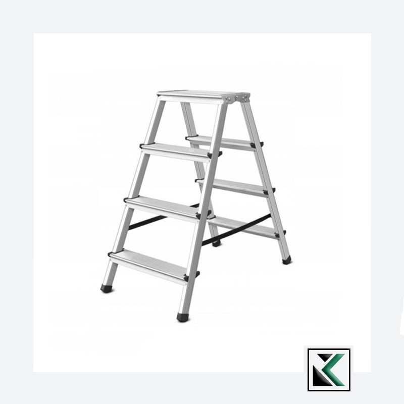 Aluminium ladder dubbelzijdig opvouwbareTrap 2x4 treden 125 Kg