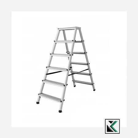 Aluminium ladder dubbelzijdig opvouwbare Trap 2x6 treden 125 Kg