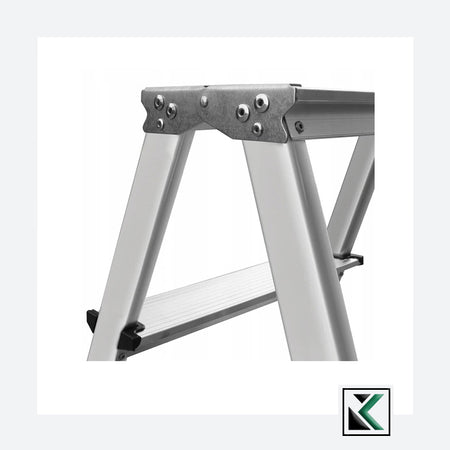 Aluminium ladder dubbelzijdig opvouwbare trap 2x7 treden 125 Kg