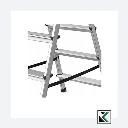 Aluminium ladder dubbelzijdig opvouwbare trap 2x7 treden 125 Kg