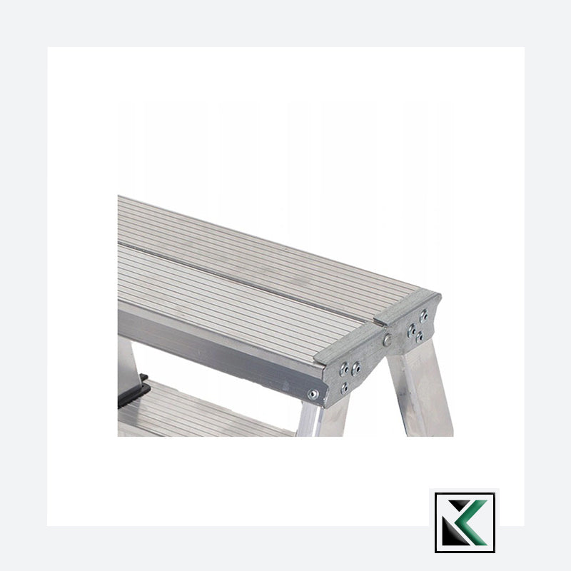 Aluminium ladder dubbelzijdig opvouwbare trap 2x8 treden 125 Kg