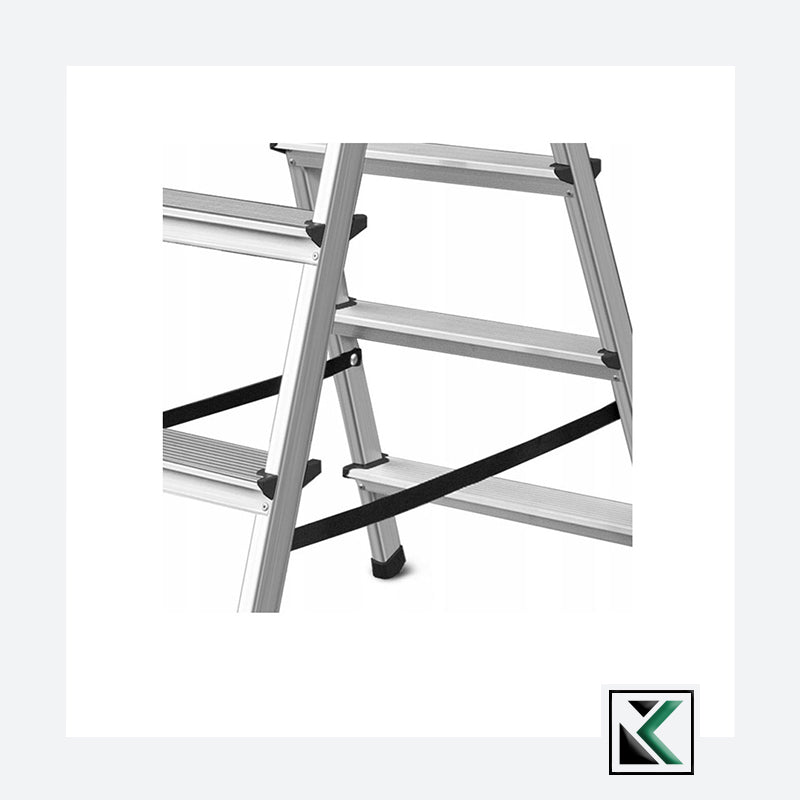 Aluminium ladder dubbelzijdig opvouwbare trap 2x8 treden 125 Kg