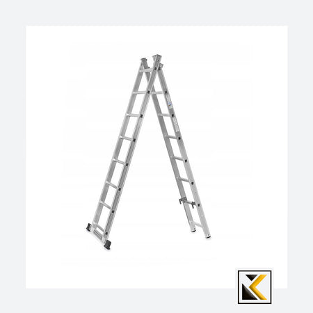 Aluminium laddersteiger 2x7 150kg platform