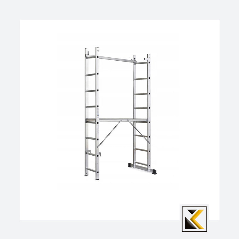 Aluminium laddersteiger 2x7 150kg platform