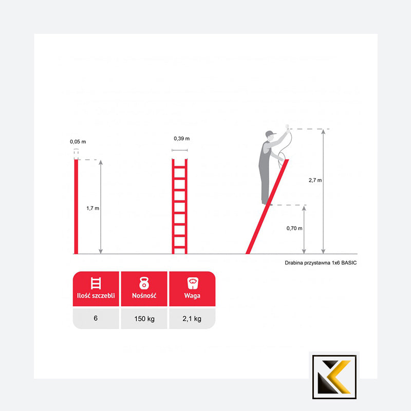 Aluminium leunladder basic 1x6 150kg