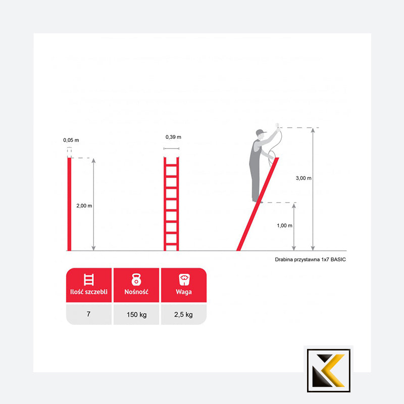 Aluminium leunladder basic 1x7 150kg