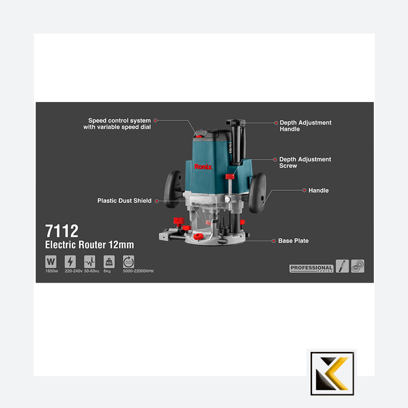 Elektrische bovenfrees 1850W Ronix 7112