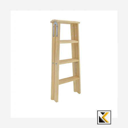 Houten vrijstaande houten ladder 2x5 treden