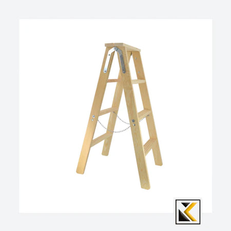 Houten vrijstaande houten ladder 2x6 treden