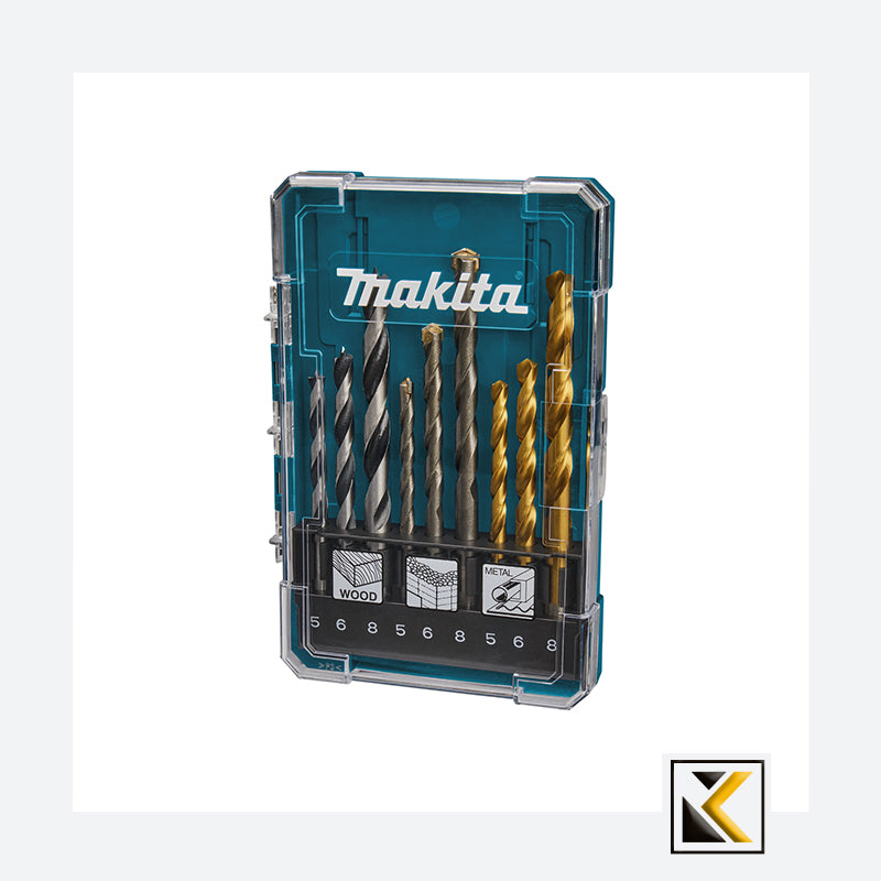 Makita  Boorset 9-delig hout/metaal/steen