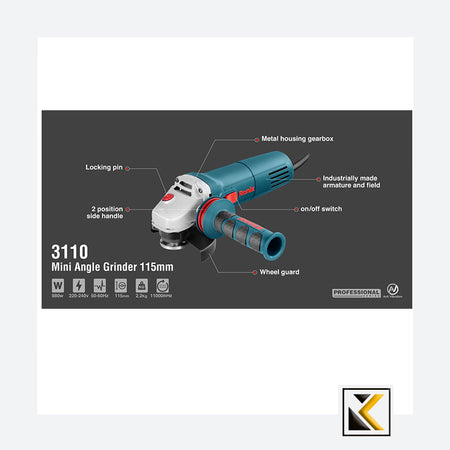 Ronix 3110 mini haakse slijper 880W-100mm