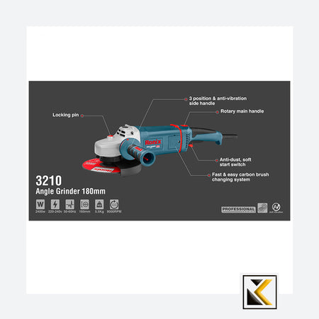 Haakse slijper 2400W 180mm Ronix 3210