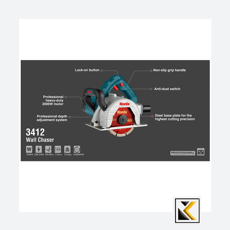 Ronix 3412 Muurfrees 2000W-125mm