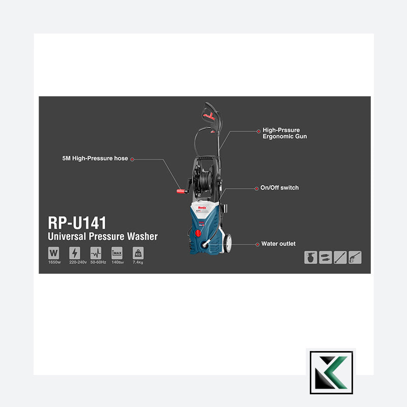 Universele hogedrukreiniger 140 bar-1650W