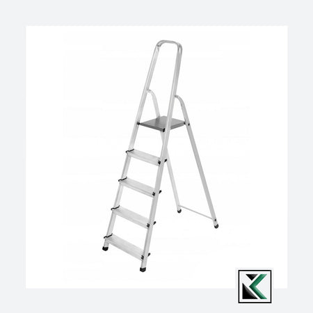 Vrijstaande aluminium ladder met platform 1x5 125 Kg