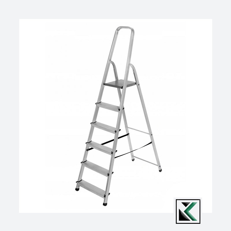 Vrijstaande aluminium ladder met platform 1x6 125 Kg