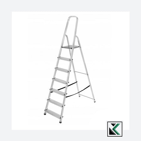 Vrijstaande aluminium ladder met platform 1x7 125 Kg