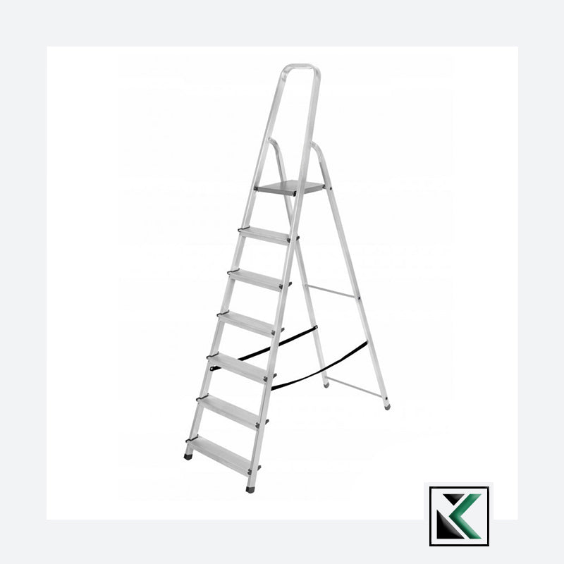 Vrijstaande aluminium ladder met platform 1x8 125 Kg