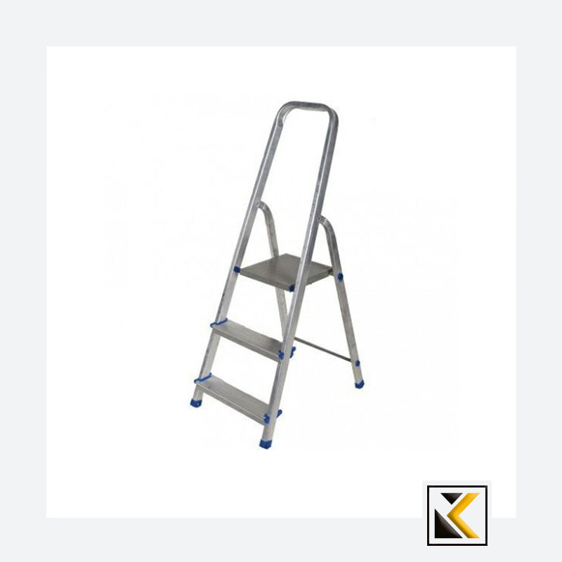 Vrijstaande aluminium ladder met 3 treden