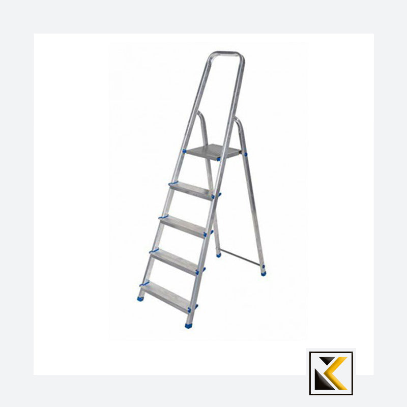 Vrijstaande aluminium ladder met 5 treden