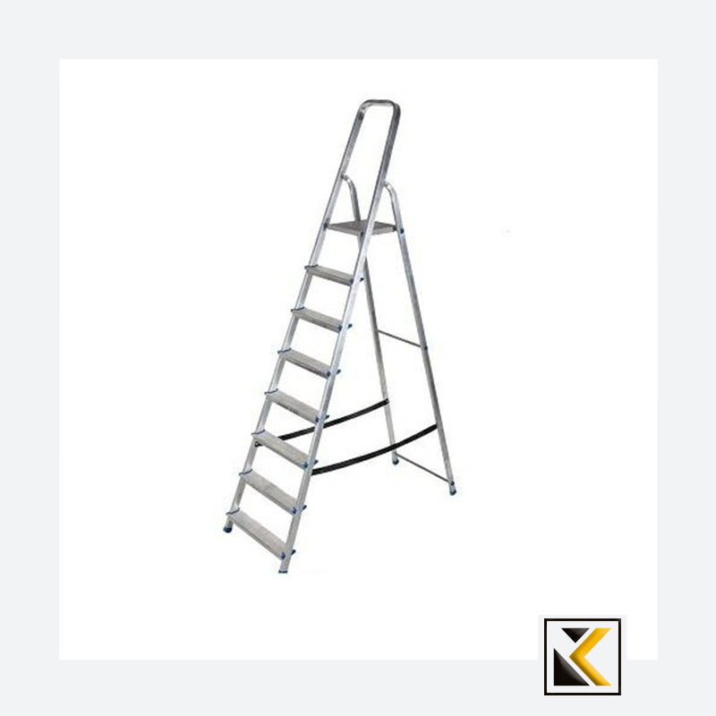 Vrijstaande aluminium ladder met 8 treden